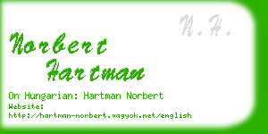 norbert hartman business card